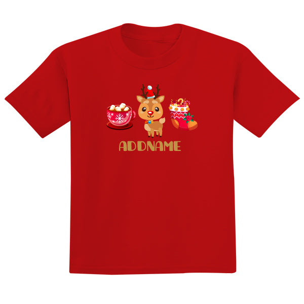 Teezbee.com - Adorable Christmas Reindeer Marshmallows Candy - Adult-T (Red)