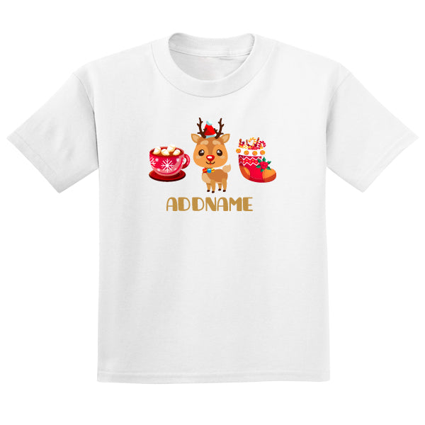 Teezbee.com - Adorable Christmas Reindeer Marshmallows Candy - Adult-T (White)
