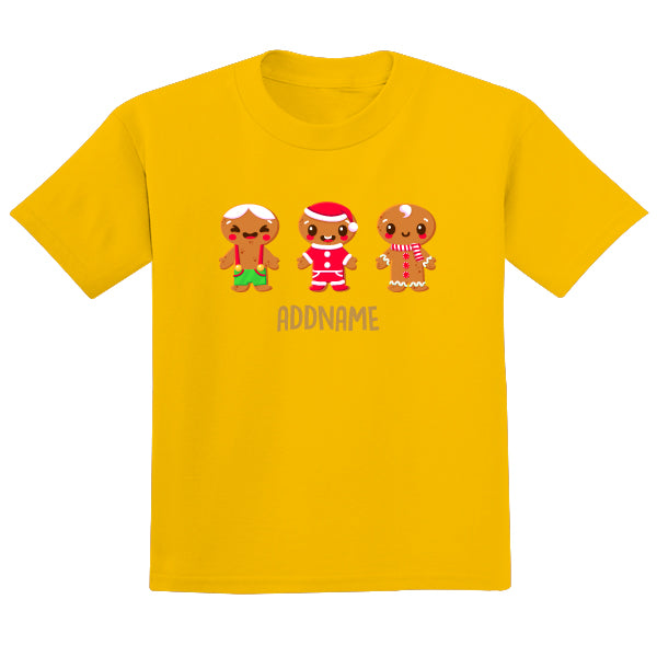 Teezbee.com - Cute Little Christmas Gingerbead BOY Cookies - Adult-T (Yellow)