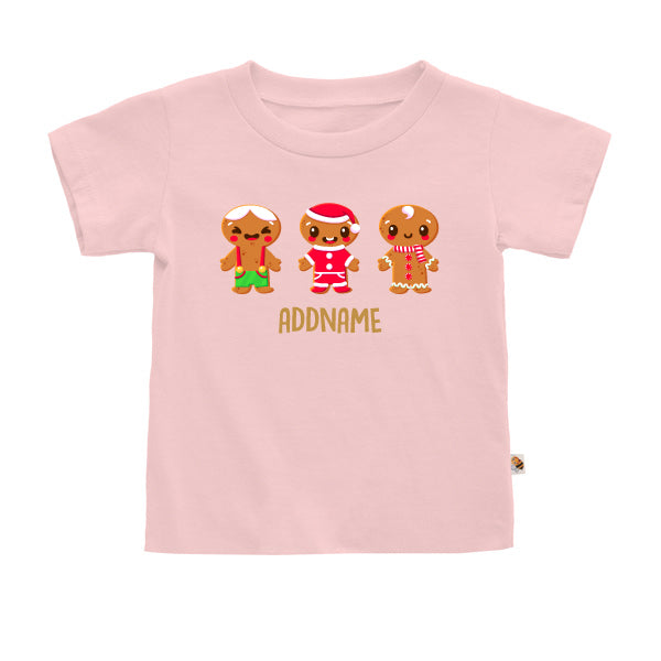 Teezbee.com - Cute Little Christmas Gingerbead BOY Cookies - Kids-T (Pink)