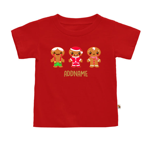 Teezbee.com - Cute Little Christmas Gingerbead BOY Cookies - Kids-T (Red)