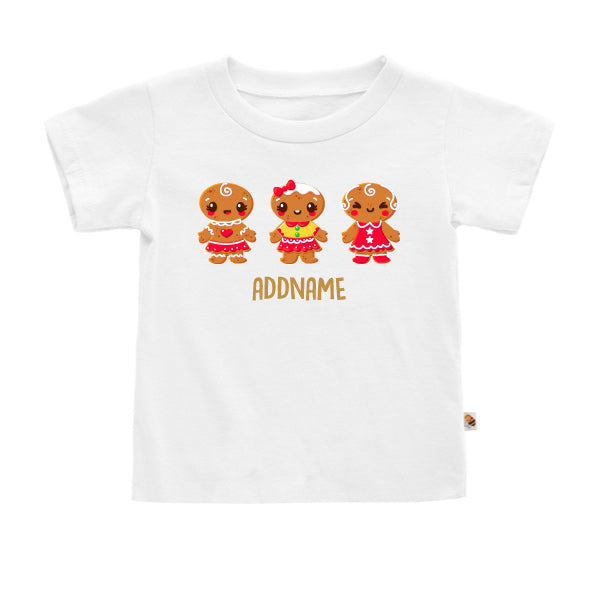 Teezbee.com - Cute Little Christmas Gingerbead GIRL Cookies - Kids-T (White)