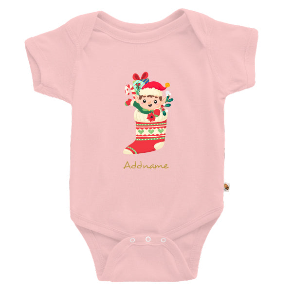 Teezbee.com - Christmas Elf Boy - Romper (Pink)