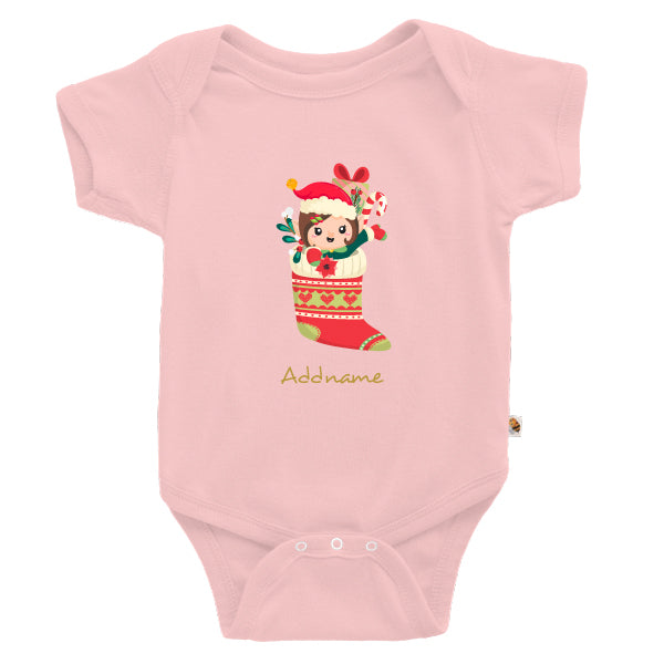 Teezbee.com - Christmas Elf Girl - Romper (Pink)
