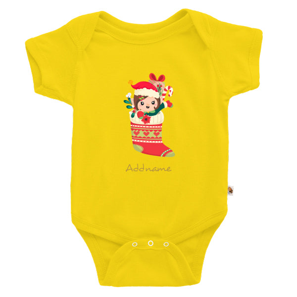 Teezbee.com - Christmas Elf Girl - Romper (Yellow)