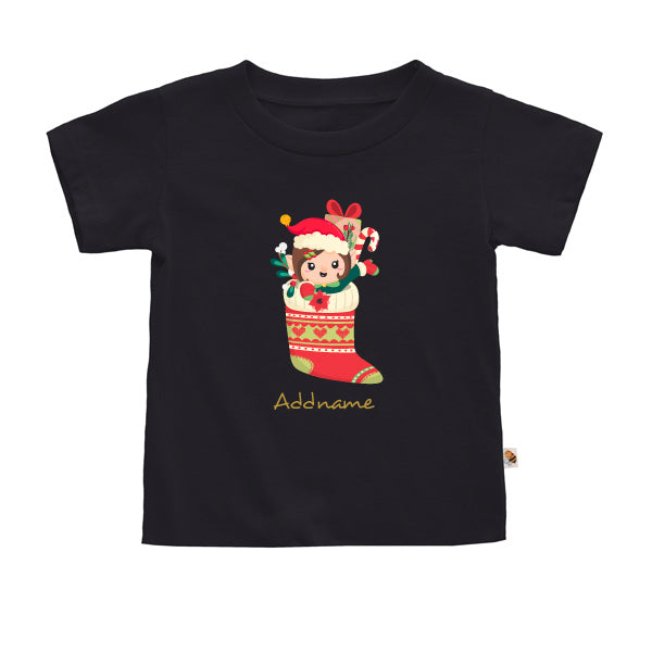 Teezbee.com - Christmas Elf Girl - Kids-T (Black)