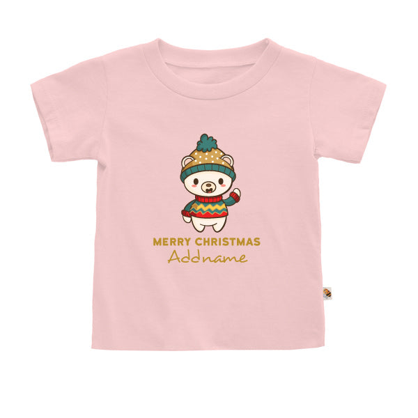 Teezbee.com - Cute Little Polar Bear Merry Christmas - Kids-T (Pink)