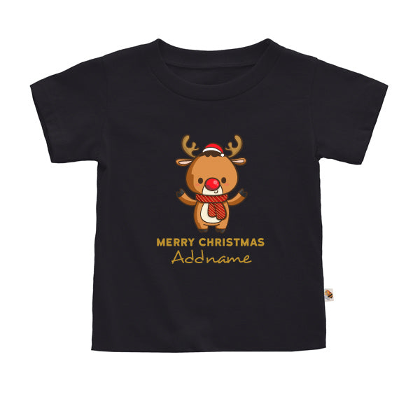 Teezbee.com - Cute Little Reindeer Merry Christmas - Kids-T (Black)