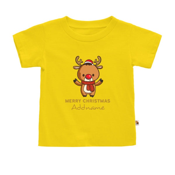 Teezbee.com - Cute Little Reindeer Merry Christmas - Kids-T (Yellow)