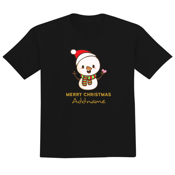 Teezbee.com - Cute Little Snowman Merry Christmas - Adult-T (Black)
