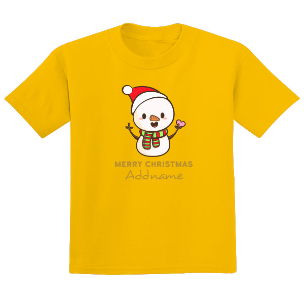 Teezbee.com - Cute Little Snowman Merry Christmas - Adult-T (Yellow)