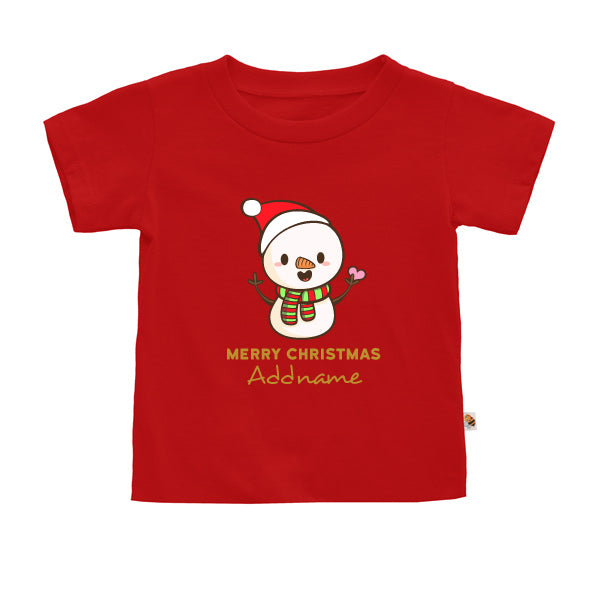 Teezbee.com - Cute Little Snowman Merry Christmas - Kids-T (Red)