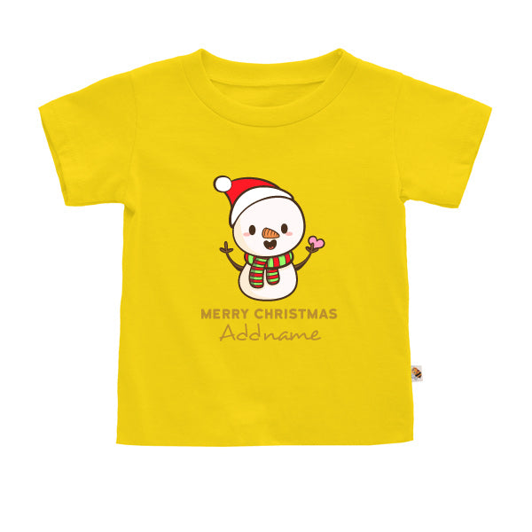 Teezbee.com - Cute Little Snowman Merry Christmas - Kids-T (Yellow)