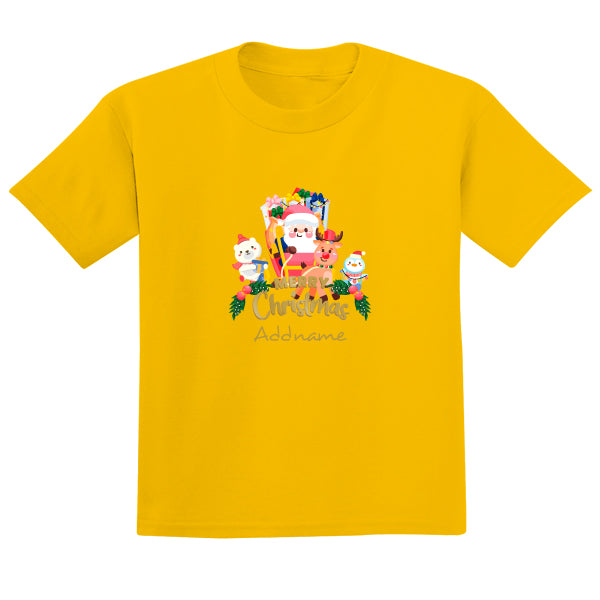 Teezbee.com - Santa Buddies Christmas - Adult-T (Yellow)