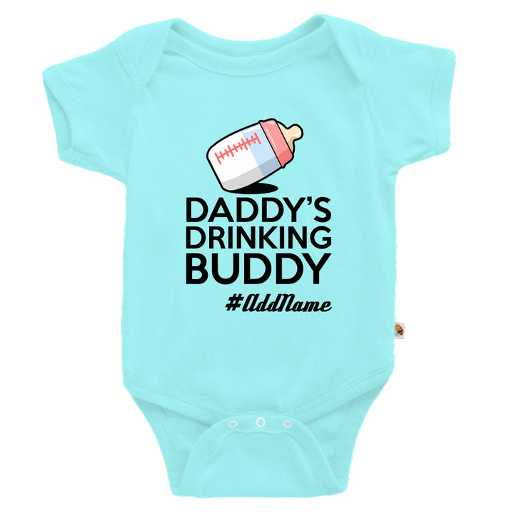 Teezbee.com - Daddy's Drinking Buddy Milk Bottle - Romper (Light Blue)