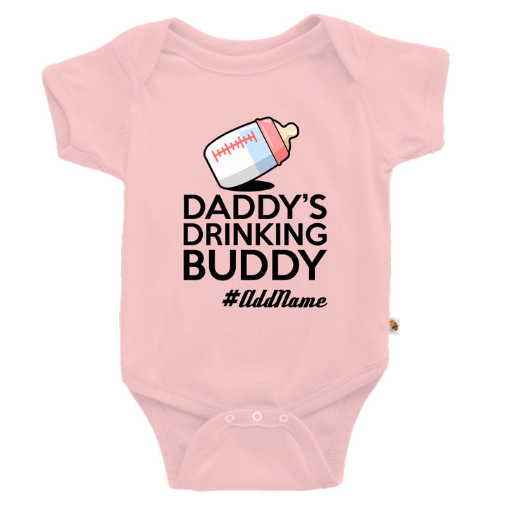 Teezbee.com - Daddy's Drinking Buddy Milk Bottle - Romper (Pink)