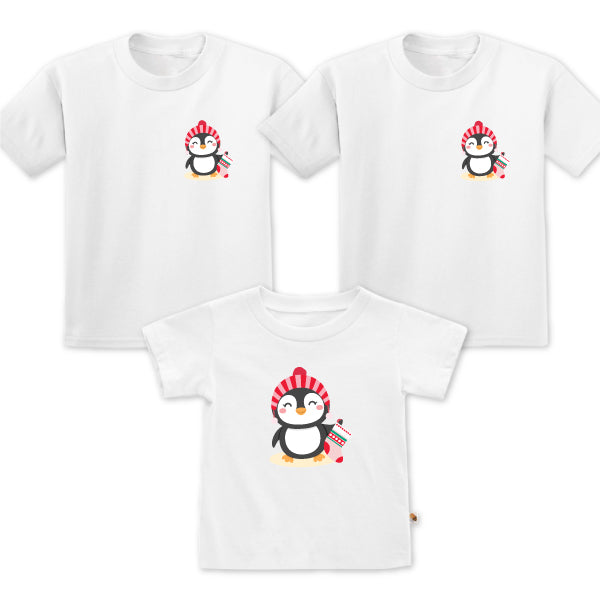 Teezbee.com - Christmas Cute Penguin Family Set - Kids-T (White)