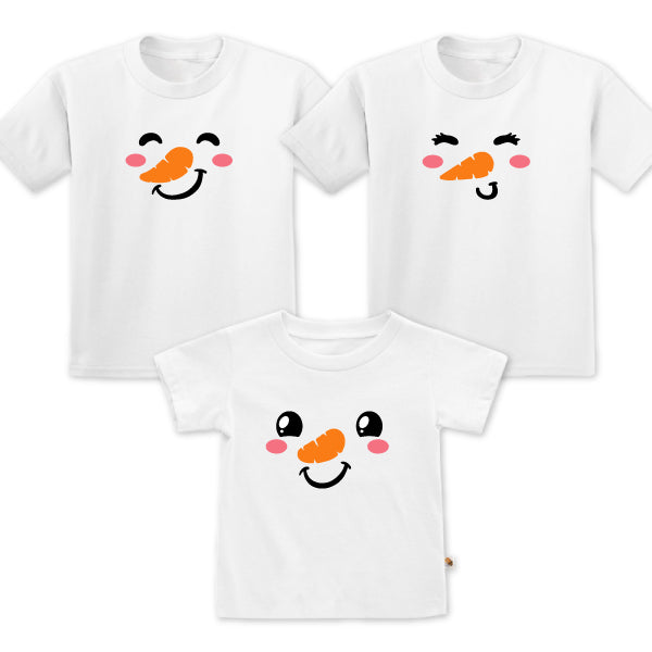 Teezbee.com - Snowman Christmas Family Set - Kids-T (White)
