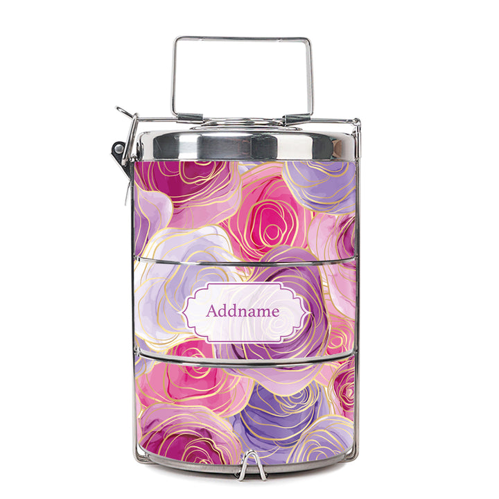 Teezbee.com - Abstract Rose Insulated Tiffin Carrier