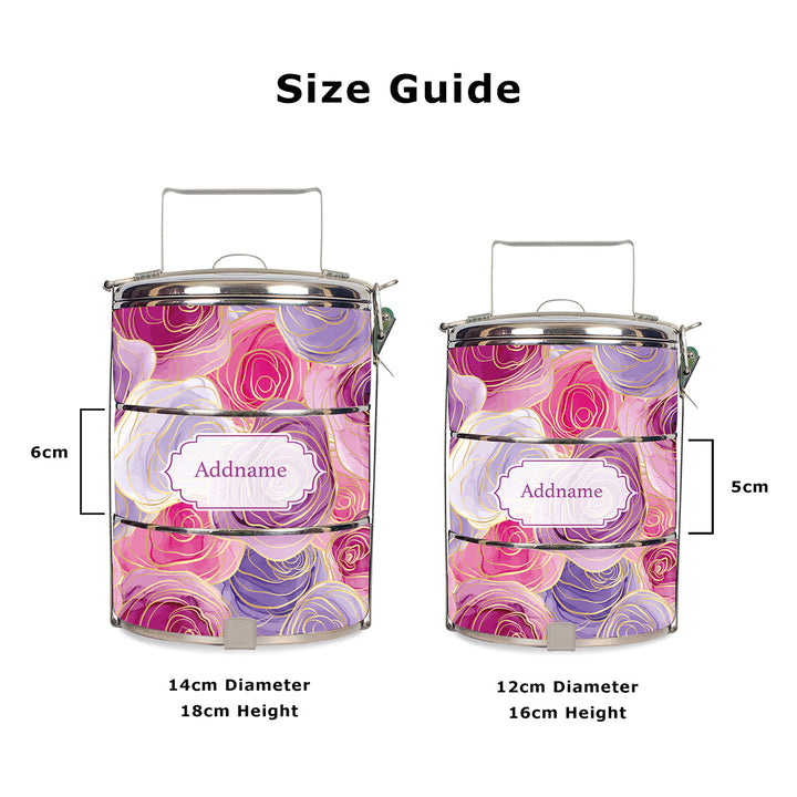 Teezbee.com - Abstract Rose Tiffin Carrier (Size Guide)