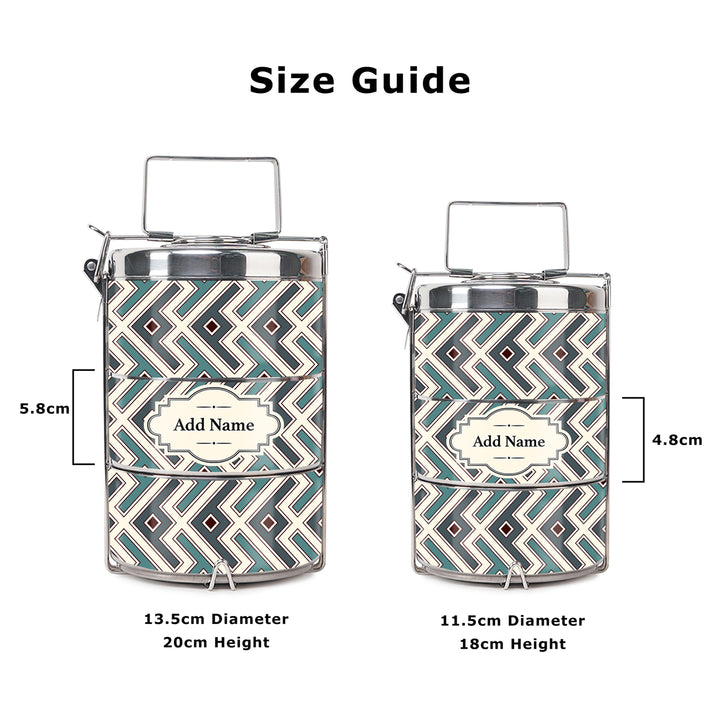 Teezbee.com - Ancient Mosaic Insulated Tiffin Carrier (Size Guide)