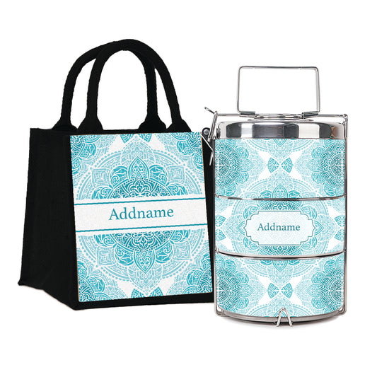 Teezbee.com - Mosaic Mandala Insulated Tiffin Carrier & Lunch Bag