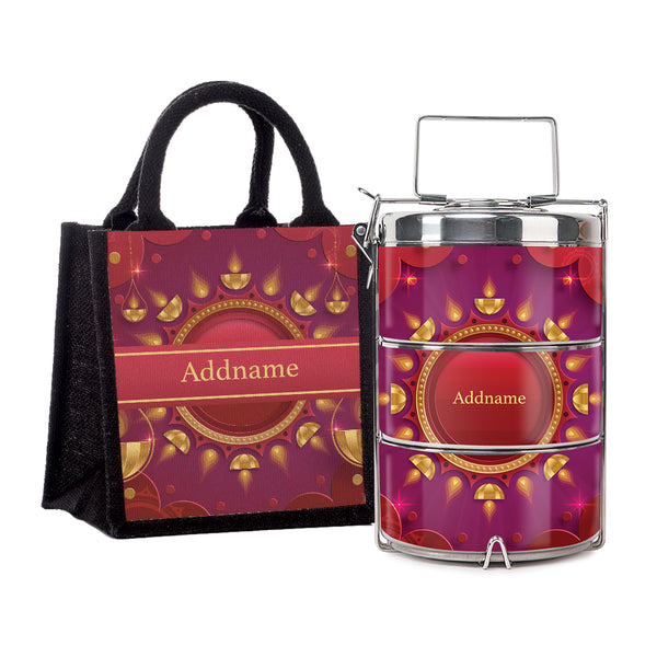 Teezbee.com - Festival of Lights Insulated Tiffin Carrier & Lunch Bag