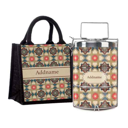 Teezbee.com - Mosaic Floret Oriental Insulated Tiffin Carrier & Lunch Bag