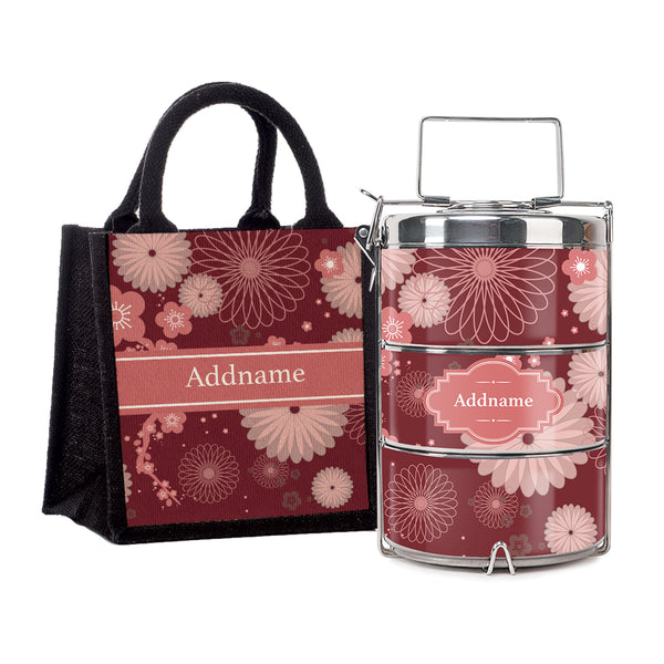 Teezbee.com - Spring Sakura Insulated Tiffin Carrier & Lunch Bag