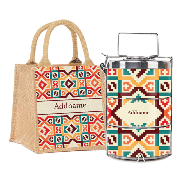 Teezbee.com - Bohemian Stitch Insulated Tiffin Carrier & Lunch Bag