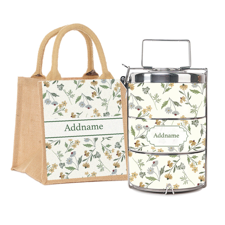 Teezbee.com - Daisy Sketch Insulated Tiffin Carrier & Lunch Bag