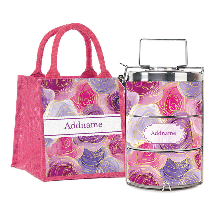Teezbee.com - Abstract Rose Insulated Tiffin Carrier & Lunch Bag