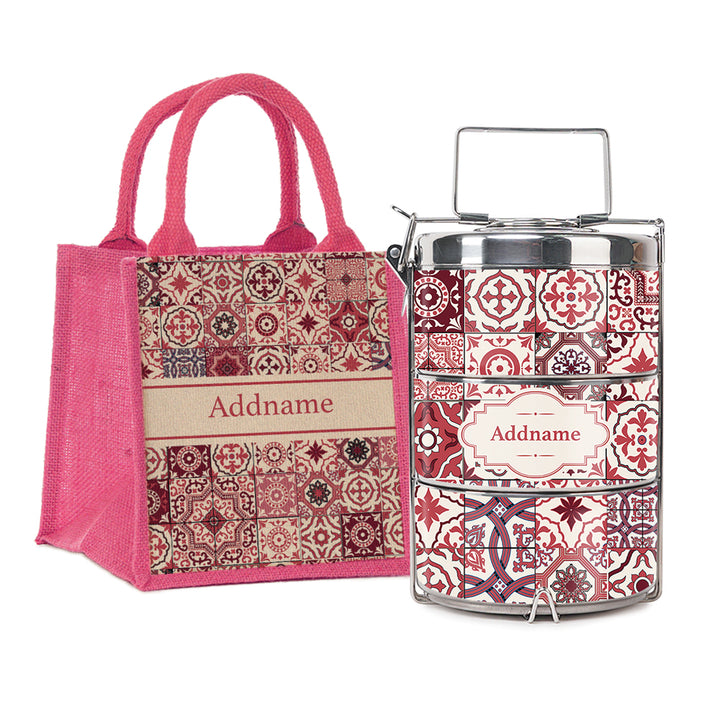 Teezbee.com - Azulejo Insulated Tiffin Carrier & Lunch Bag