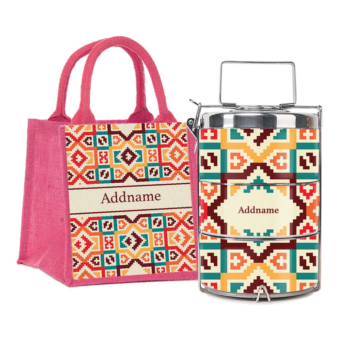 Teezbee.com - Bohemian Stitch Insulated Tiffin Carrier & Lunch Bag