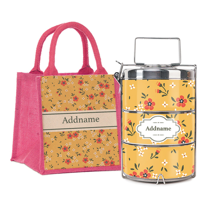 Teezbee.com - Cute Floral Insulated Tiffin Carrier & Lunch Bag
