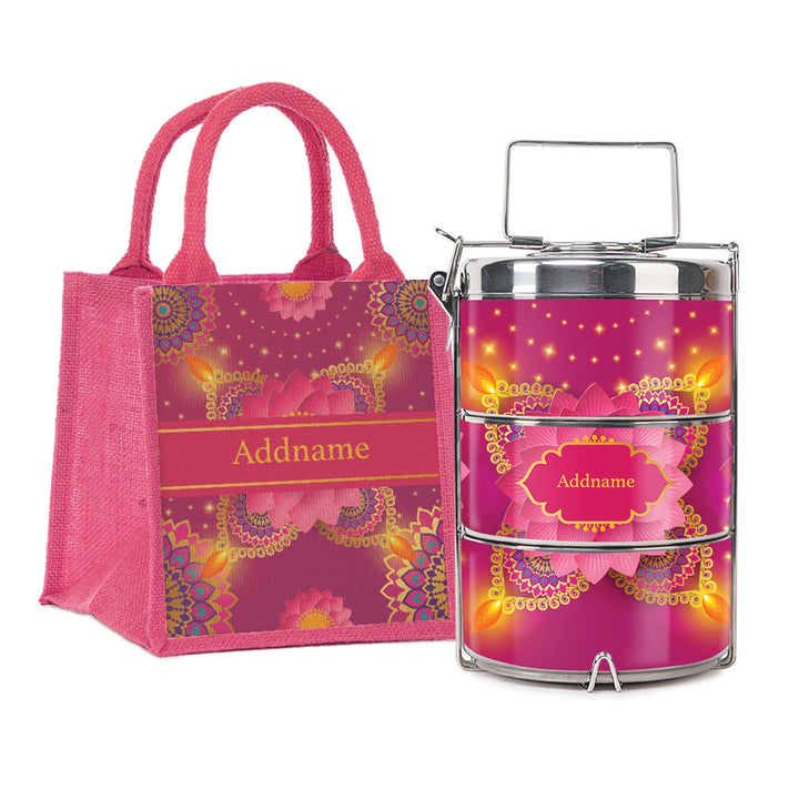 Teezbee.com - Diwali Mandala Insulated Tiffin Carrier & Lunch Bag
