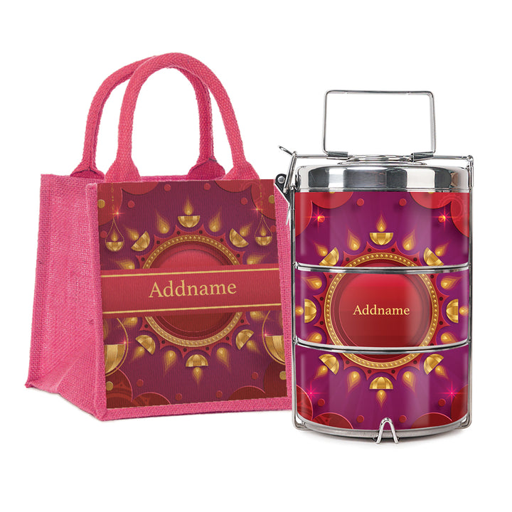 Teezbee.com - Festival of Lights Insulated Tiffin Carrier & Lunch Bag
