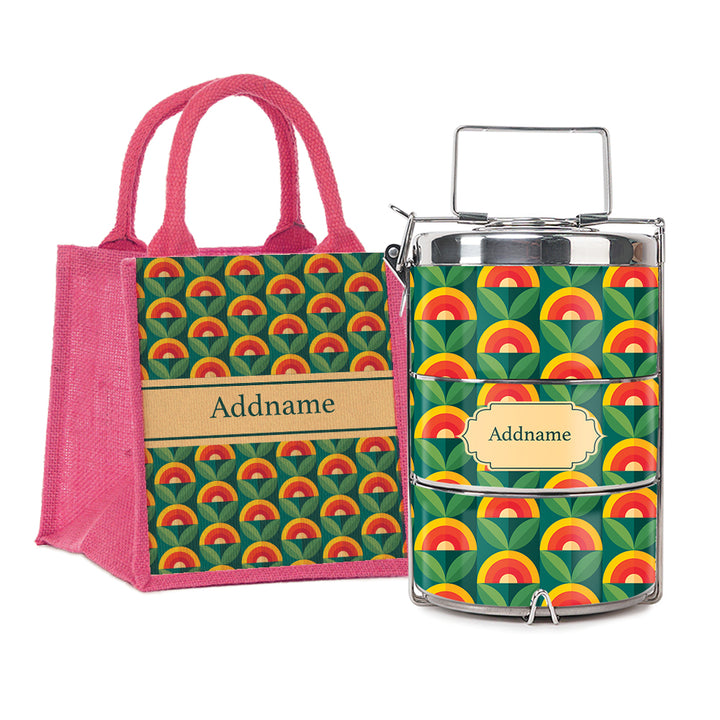Teezbee.com - Retro Leaf Insulated Tiffin Carrier & Lunch Bag