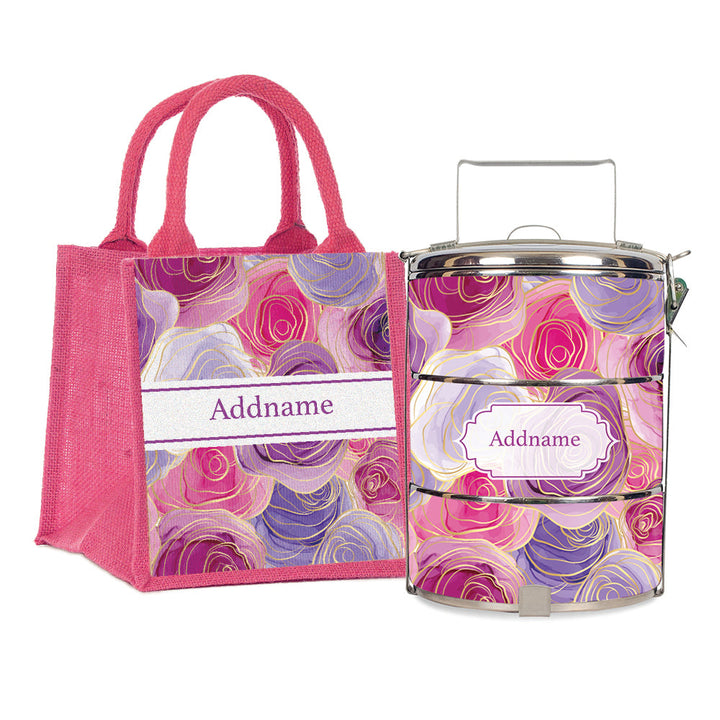 Teezbee.com - Abstract Rose Tiffin Carrier & Lunch Bag