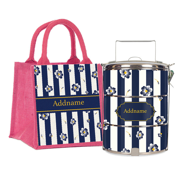 Teezbee.com - Blue Blossom Tiffin Carrier & Lunch Bag