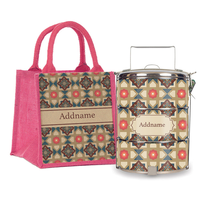 Teezbee.com - Mosaic Floret Oriental Tiffin Carrier & Lunch Bag