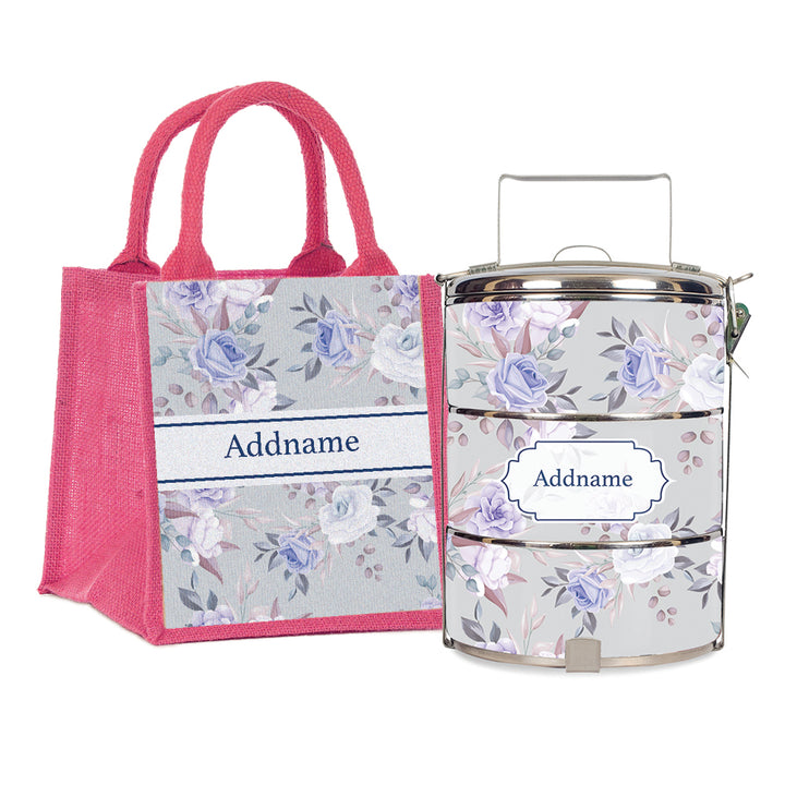 Teezbee.com - Violet Flora Tiffin Carrier & Lunch Bag