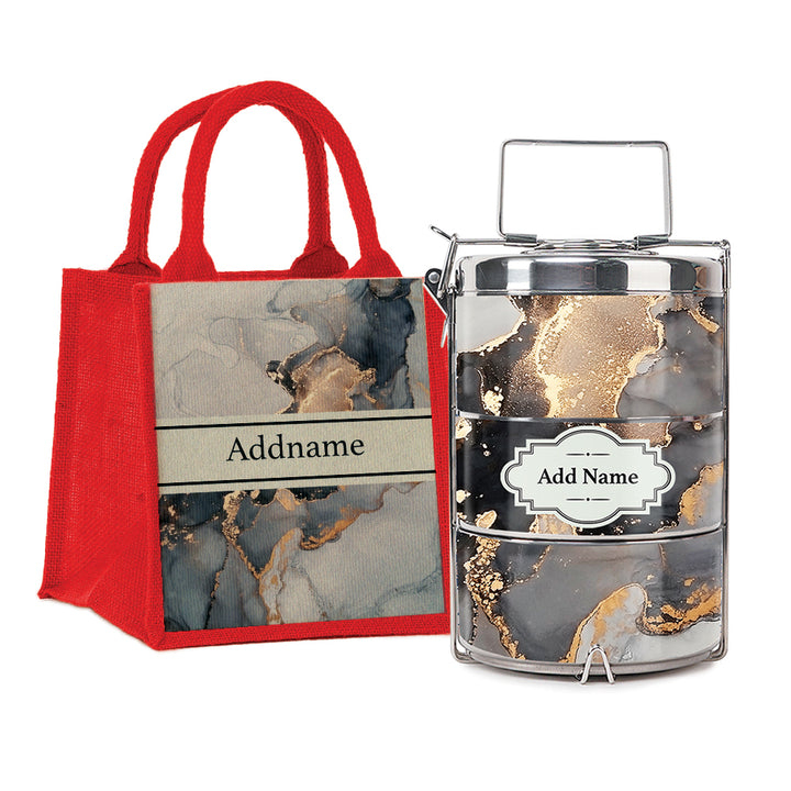 Teezbee.com - Abstract Fluid Insulated Tiffin Carrier & Lunch Bag