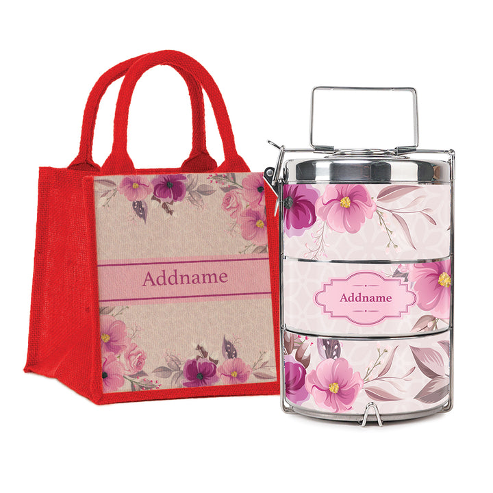 Teezbee.com - Amour Rose Insulated Tiffin Carrier
