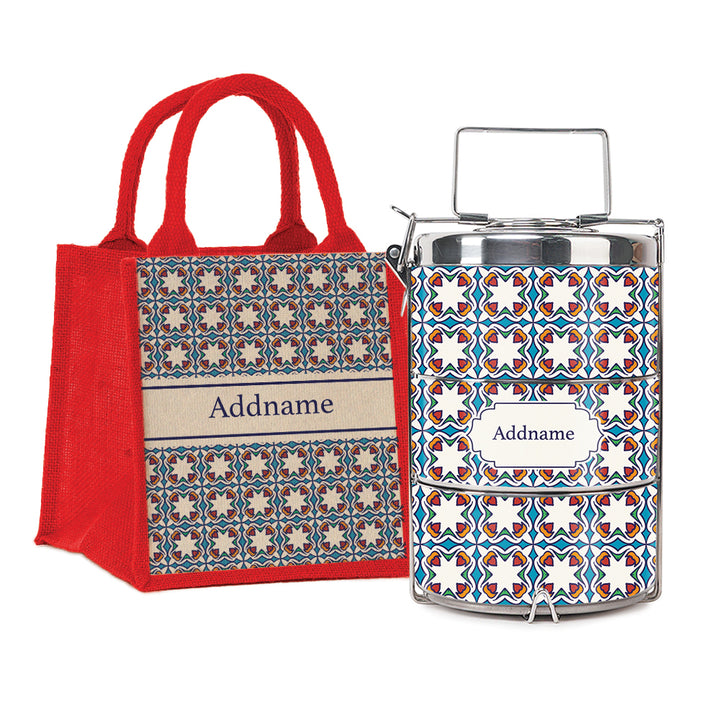 Teezbee.com - Moroccan Arabesque Pied Insulated Tiffin Carrier & Lunch Bag