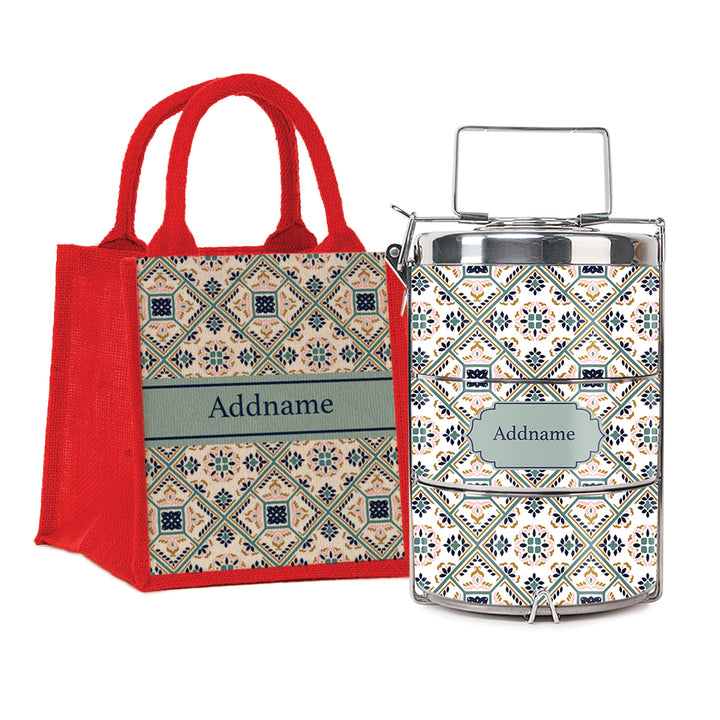 Teezbee.com - Moroccan Talavera Glaze Insulated Tiffin Carrier & Lunch Bag