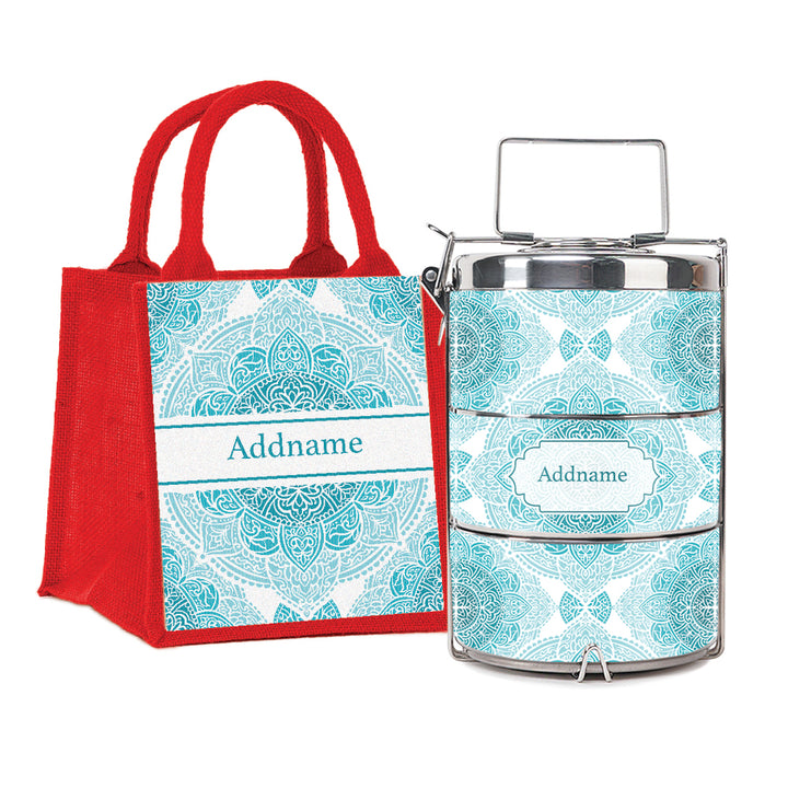 Teezbee.com - Mosaic Mandala Insulated Tiffin Carrier & Lunch Bag