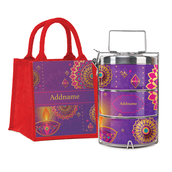 Teezbee.com - Rangoli Kolam Insulated Tiffin Carrier & Lunch Bag