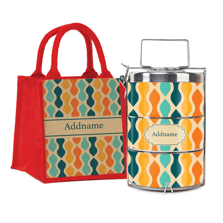 Teezbee.com - Retro Ogee Insulated Tiffin Carrier & Lunch Bag