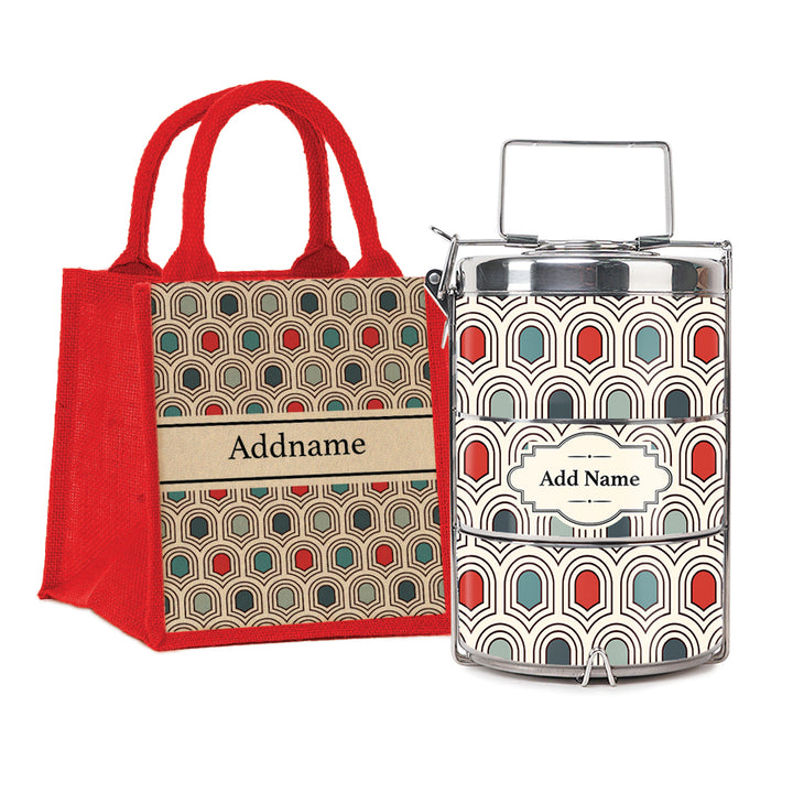 Teezbee.com - Seamless Mosaic Insulated Tiffin Carrier & Lunch Bag